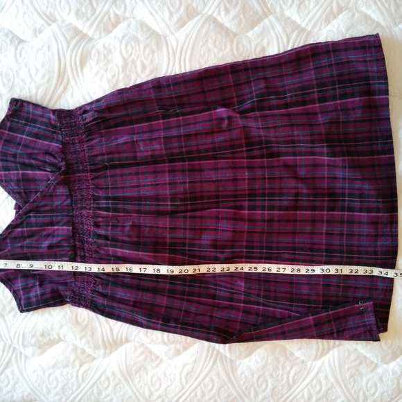Deep purple plaid Converse One Star Cotton Sundress Sz S - Picture 7 of 10